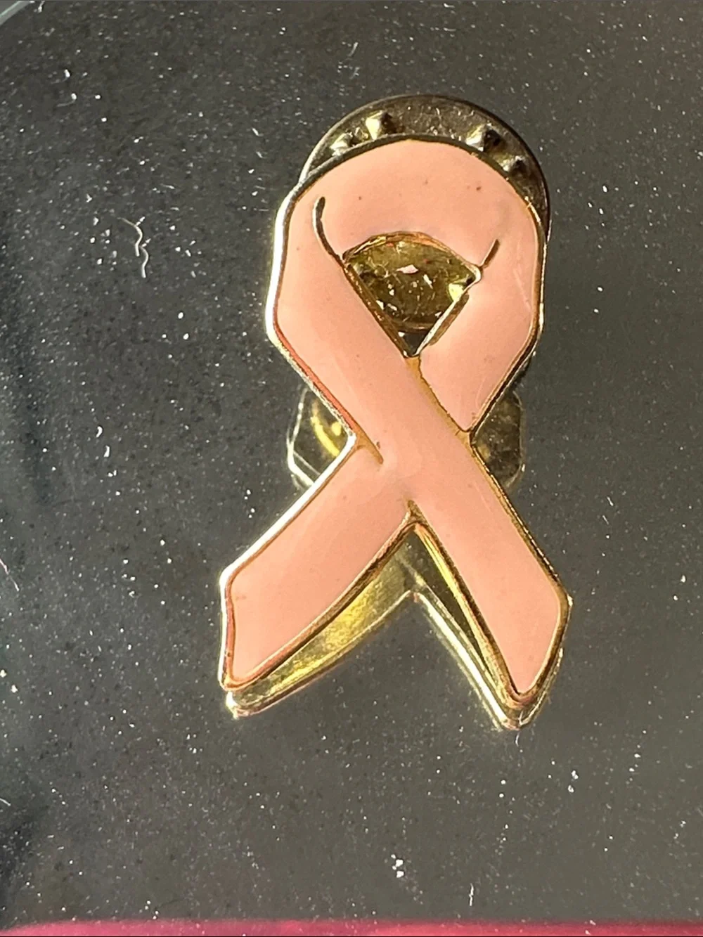 Two Pink Breast Cancer Awareness Ribbon Enamel Lapel Pins